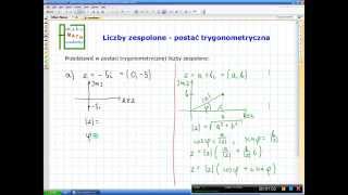 Liczby zespolone  postać trygonometryczna teoria  przykład nr 1 [upl. by Spring]