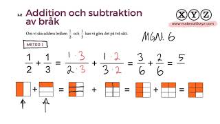 Y 12 Addition och subtraktion av bråk [upl. by Hibben86]