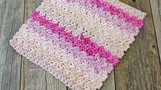 Suzette Stitch Washcloth Crochet Pattern Easy Stitch [upl. by Ellerud]