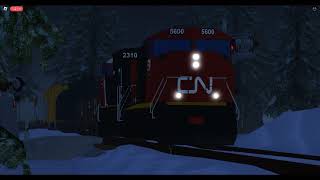 ROBLOX CN SD75I Leads Manifest Train Pass Crossing near Whistler BC [upl. by Ahseena299]