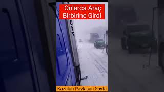 Sis ve buzlanma aynı ayda meydana geldi inanılmaz zincirleme kazada onlarca araç birbirine girdi [upl. by Edelson354]