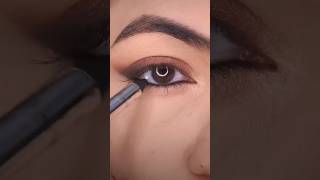 Brown eyeliner tutorial ✨ ytshorts smokeyeyemakeup blacksmokeyeye goldensmokeyeye eyeshadowhack [upl. by Uahc68]