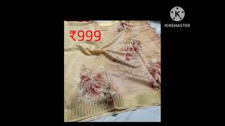 BEAUTIFUL ORGANZA JARI LINE SAREE ALLOVER FLORAL PRINT ₹999 FREE SHIPPING watsapp 8072259161 [upl. by Demetria]