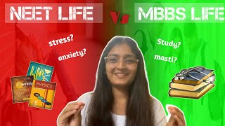 NEET LIFE vs MBBS LIFE 💯🔥 Kashish Jindal  neet neet2025 medical medstudent mbbs [upl. by Meingoldas]