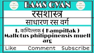 कम्पिल्लक ।। Kampillak ।। Mallotus philippinensis muell arg ।। साधारण रस वर्ग ।। Rasshastra [upl. by Skoorb885]