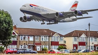 35 BIG PLANE TAKEOFFS and LANDINGS from UP CLOSE  London Heathrow Plane Spotting LHREGLL [upl. by Ecirtal]