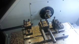 Small CNC Lathe with BArfeeder [upl. by Ynna437]