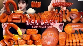 SAUSAGE MUKBANG COMPILATION  ASMR BIG BITES  EATING SOUNDS [upl. by Ahsenal613]