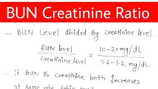 Bun creatinine ratio [upl. by Eixam293]