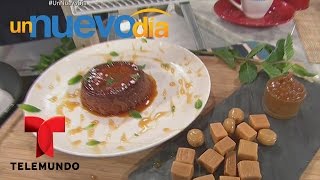 Recetas de cocina Flan de Cajeta a la mexicana  Un Nuevo Día  Telemundo [upl. by Naujat]