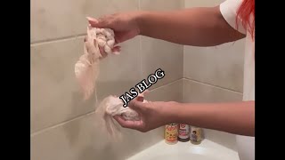 😋CLEANING MY CHITTERLINGS FOR THANKSGIVING 🍽️🦃food dinner chitterlings thanksgiving youtube [upl. by Onairpic]