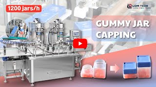 LOM automatic double station Gummy jar square jar capping machine [upl. by Arst728]