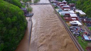 Marshall NC flooding Blennerhassett Island April 19 2019 clip6 [upl. by Mur]