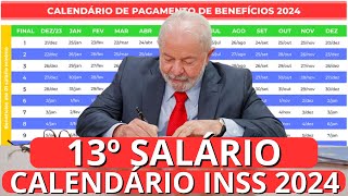 1ª PARCELA DO 13º SALÁRIO PARA OS APOSENTADOS  CALENDÁRIO INSS 2024  PAGAMENTOS ￼2º semestre [upl. by Aliakam5]