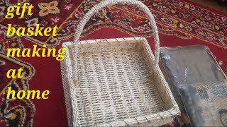 Gift basket making at home  Gift wrapping ideas  Umrah Mubarak Gift basket [upl. by Odnolor]