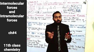 Intermolecular forces and Intramolecular forces  ch4 Liquid and solid  11th class Chemistry [upl. by Deroo]