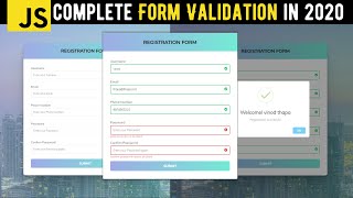 🔴 Complete JavaScript Form Validation in Hindi in 2020  Registration Login Logout Forms [upl. by Ariada]