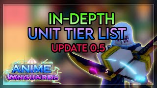 Indepth Unit Tier List  Anime Vanguards Update 05 [upl. by Huang]