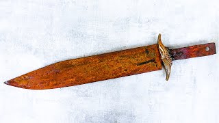 Restoration Rusty Handmade BOWIE KNIFE [upl. by Puff269]