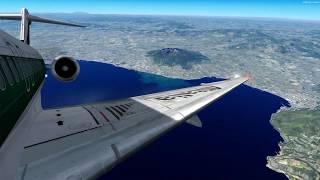 P3Dv44 Maddog X MD82 Alitalia Naples LIRN To Podgorica LYPG [upl. by Rasure]