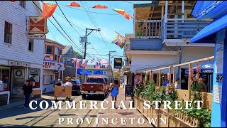 Famous COMMERCIAL ST of PTOWN Provincetown MA 4K City Scenic Walk with Binaural 🎧 [upl. by Adamo]