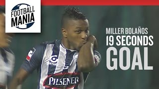 Fastest Goal of Copa Sudamericana 2014 Miller Bolaños  19 Seconds [upl. by Debi]