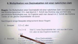 Dezimalzahlen Teil 6 von 9 Multiplikation von Dezimalzahlen mit einer natürlichen Zahl [upl. by Erinna726]