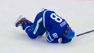 William Nylander Injury Falling From Nick Robertson Boost  Maple Leafs vs Canadiens Highlights [upl. by Ellswerth]