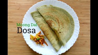 Moong Dal Dosa  Pesarattu  Easy Instant Green Gram Dal Dosa Recipe Skinny Recipes For Weight Loss [upl. by Bobbie]