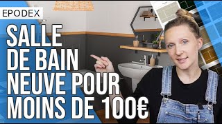 Salle de bain comme neuve pour moins de 100€  Réno facile avec la peinture pour carrelage EPODEX [upl. by Nydia]