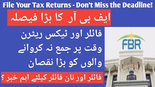 E filing of Tax Returns 20232024 FBR news for filers and non filersFBR [upl. by Halueb]