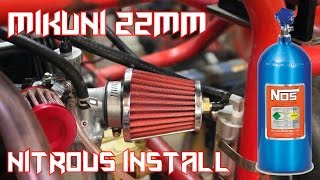 Predator 212 Go Kart Mikuni 22mm Nitrous  Nos Install [upl. by Boorman]