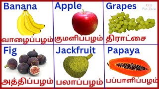 Fruits Name பழங்களின் பெயர்கள் Learn Fruits Name in Tamil and English for kidsKidsFunZone01 [upl. by Berman620]