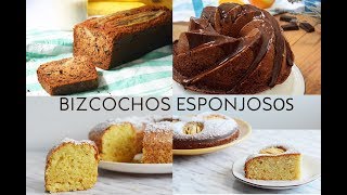 4 RECETAS DE BIZCOCHOS FÁCILES RÁPIDOS Y ESPONJOSOS  Las María Cocinillas [upl. by Latsyrhk]