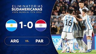 ARGENTINA vs PARAGUAY 10  RESUMEN  ELIMINATORIAS SUDAMERICANAS  FECHA 3 [upl. by Idmann]