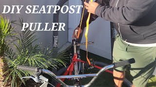 TRYING TO REMOVE A STUCK SEATPOST WITH A DIY SEATPOST PULLER [upl. by Mata563]