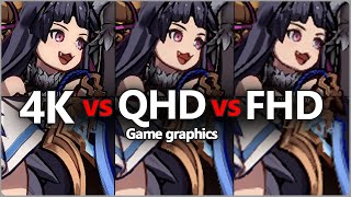 4K vs QHD vs FHD Game Graphics  1080p 1440p 2160p [upl. by Yendis]