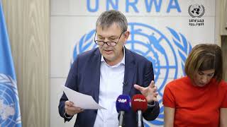 UNRWA Press Conference on Hostilities in Gaza  24 November 2023 [upl. by Sicnarf]