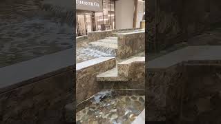 Ramp waterfall cobblestone fountain 1min footage South coast plaza Costa Mesa California 992024 [upl. by Lemrac]