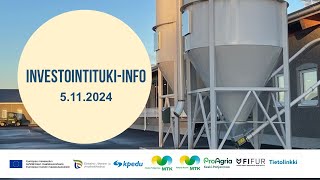 Investointitukiinfo 5112024 [upl. by Nodnnarb801]