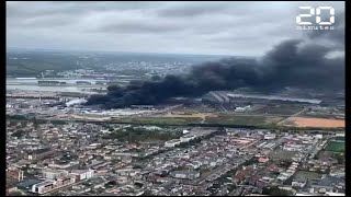 Incendie de l’usine Lubrizol à Rouen  Le feu est désormais éteint [upl. by Eam]