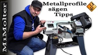 Metallprofile sägen  Metall mit der Bandsäge sägen 👉 Tipps von M1Molter [upl. by Hemingway581]