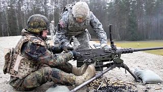 US amp German Soldiers Working Together  Weapons Familiarization Range [upl. by Darooge]