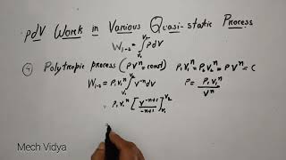 PdV Work Derivations For Various Quasistatic Processes  Basic Thermodynamics [upl. by Liliane775]