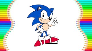 SONIC THE HEDGEHOG  COMO DESENHAR SONIC  HOW TO DRAW SONIC  DESENHO SONIC SUPERSTARS STEP BY STEP [upl. by Elena563]