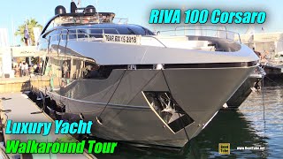 2019 Riva 100 Corsaro Luxury Yacht  Deck and Interior Walkaround  2018 Cannes Yachting Festival [upl. by Tserrof]