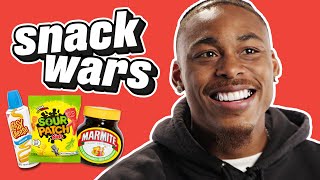 NFL Star Justin Jefferson Rates British And American Food  Snack Wars [upl. by Doroteya]