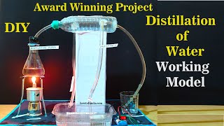 distillation of water working model for science exhibition  diy  howtofunda [upl. by Angeli]