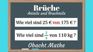 Was sind ANTEILE und BRUCHTEILE bei Brüchen  Bruchrechnung  schnell amp einfach erklärt ObachtMathe [upl. by Emmerich]