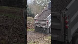 Having gravel delivered dumptruck christmastrees truckdriver [upl. by Thaxter]